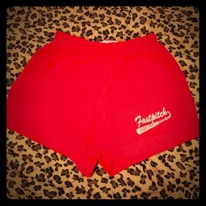 NWOT shorts with Faspitch Softball print on leg
